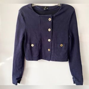 NWOT h&m dark navy military jacket